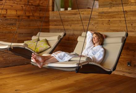 woman relaxing spa area 