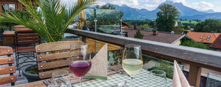 wine at terrace hotel füssen