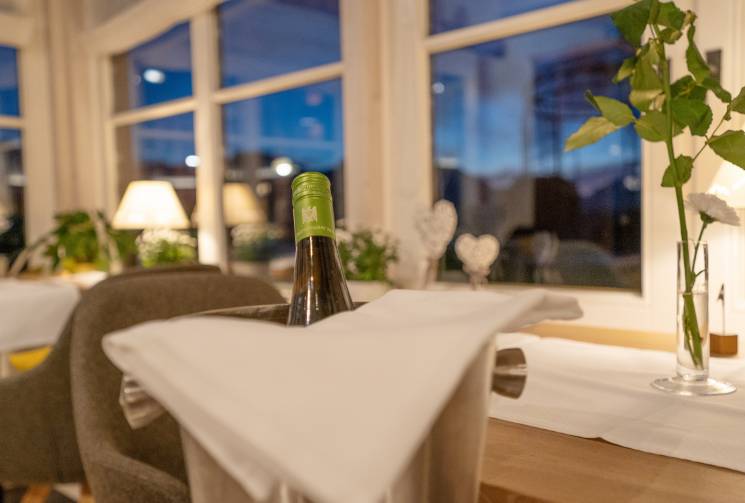 dinner with wine restaurant at eggensberger biohotel