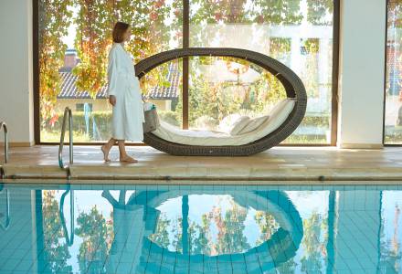 woman at the pool spa hotel eggensberger