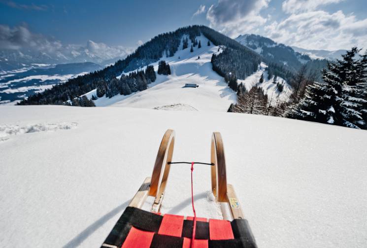 Rodeln Winter Ofterschwanger Horn Allgäu